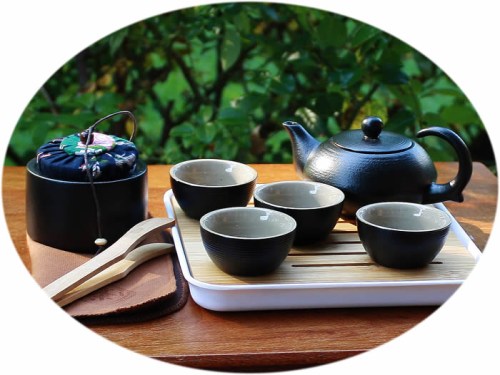 Chinese tea set crude pottery D